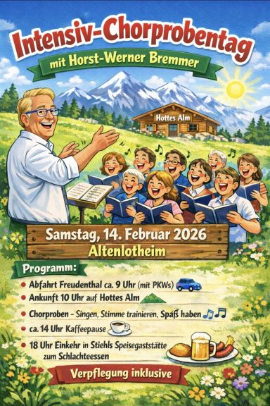 Plakat für eine Chorprobe