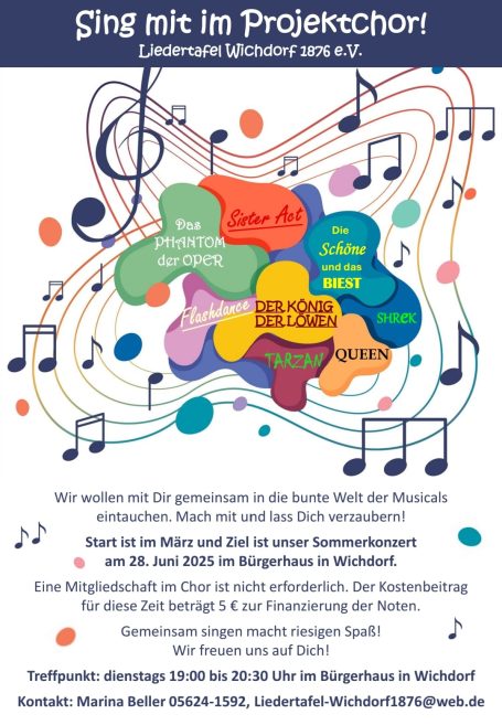 Sing mit im Projektchor Liedertafel Wichdorf e. V.