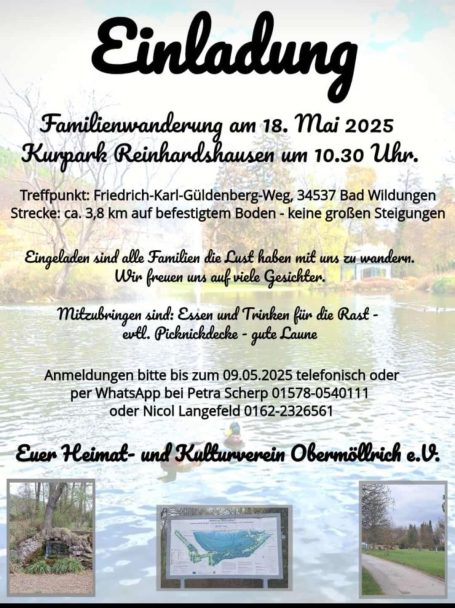 Einladung zu einer Familienwanderung Heimat- und Kulturverein Obermöllrich