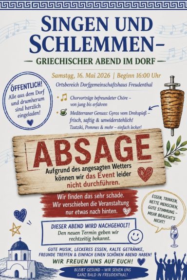 Plakat griechischer Abend mit Chormusik