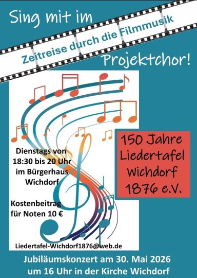 Zeitreise durch die Filmmusik - Projektchor Liedertafel Wichdorf